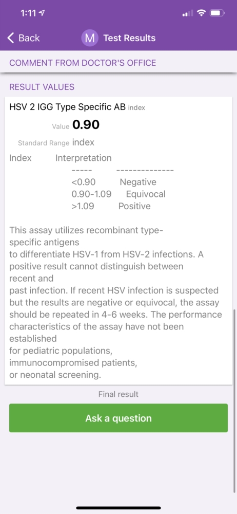 I Dont Understand My Herpes Test Help Genital Herpes Simplex