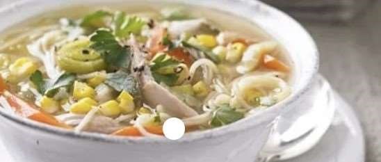 Chicken, sweetcorn and noodle soup
