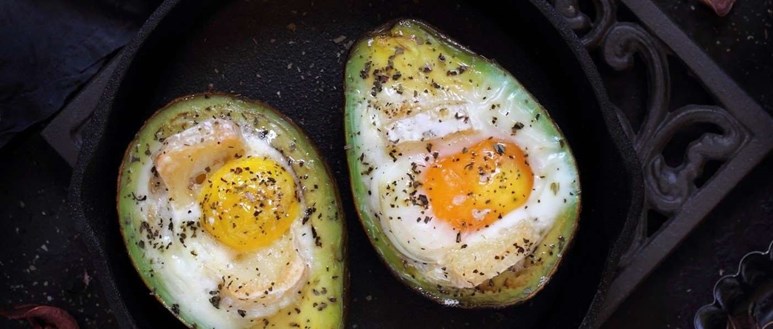 Baked eggs and avocado